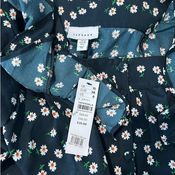 Topshop Womens Floral Romper Long Sleeve 6 NWT - Picture 8 of 10